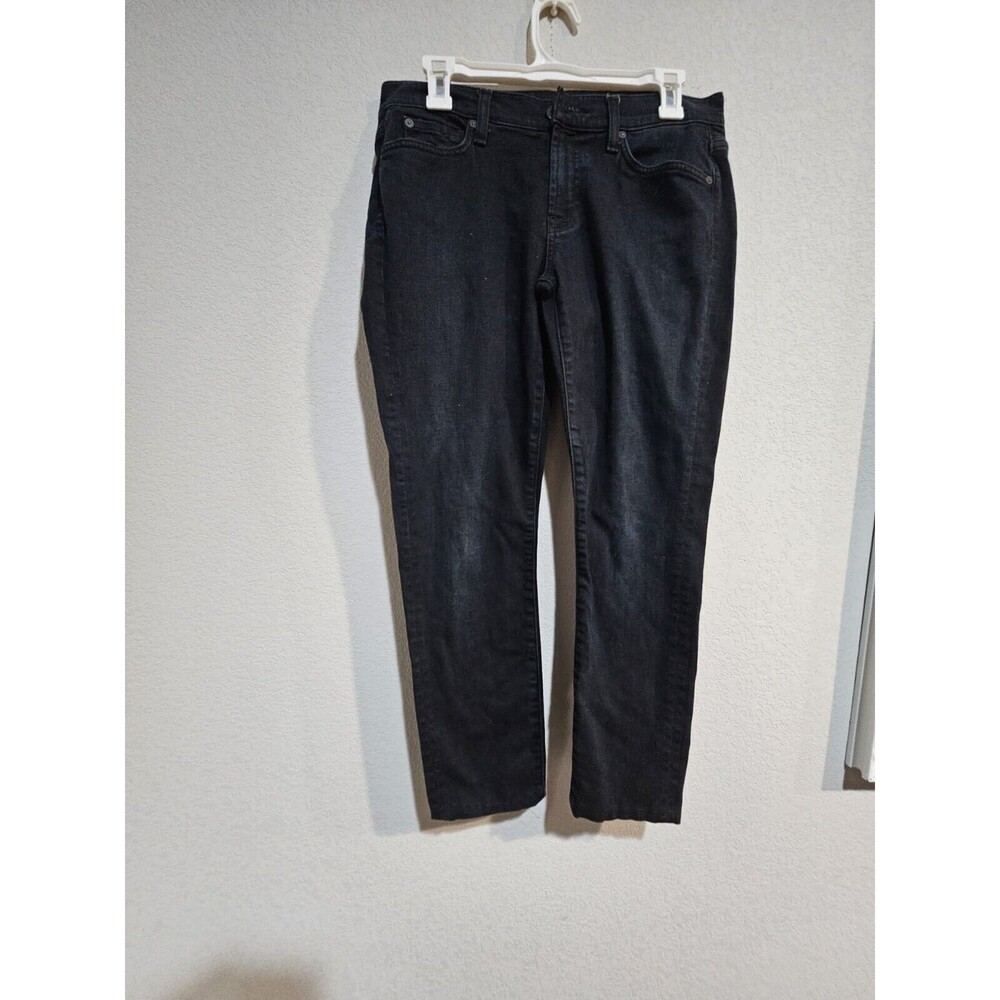SEVEN FOR ALL MANKIND 7FAMK Adrien Skinny  Black Candiant Denim Jeans Womens 29